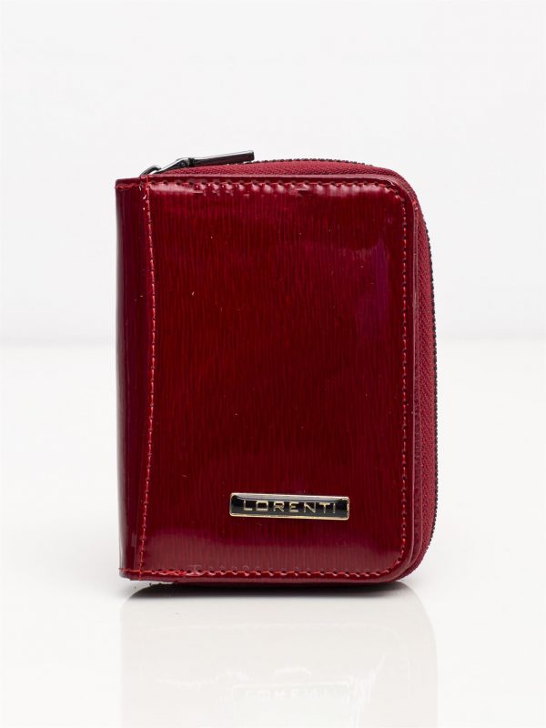 Burgundy small leather wallet