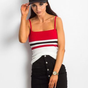 Red and white Tastemaker top