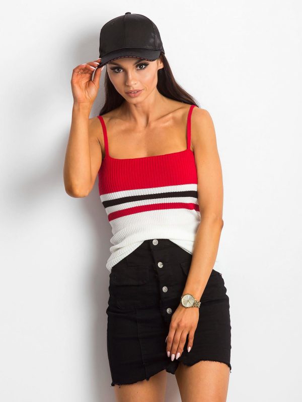 Red and white Tastemaker top