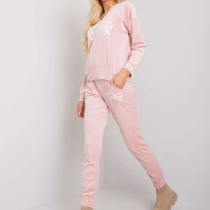 Light Pink Two Piece Saddie Velour Set