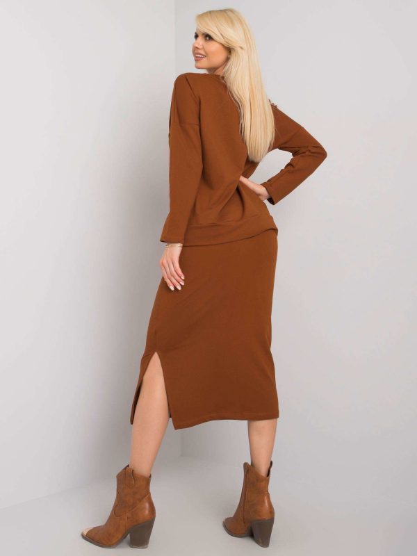 Light brown sweatshirt set with sweatshirt and mayday skirt