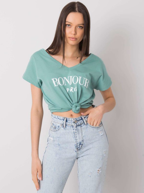 Light green t-shirt with print Hortense