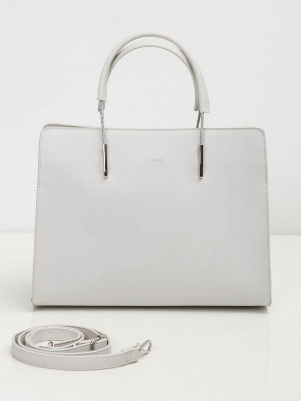 Light gray bag with decorative handle