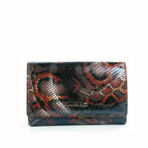 Black and Red Women's Patterned Leather Wallet