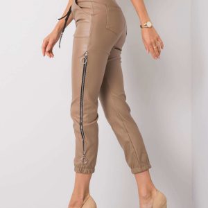 Dark beige Jackie waxed pants