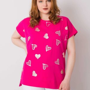 Zandra Fuchsia Plus Size Cotton Blouse