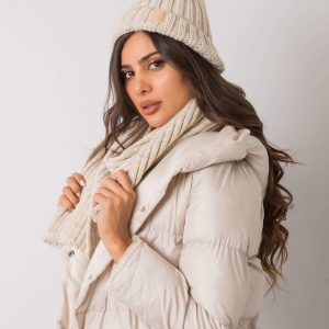 Beige winter set with hat and scarf Rubby RUE PARIS