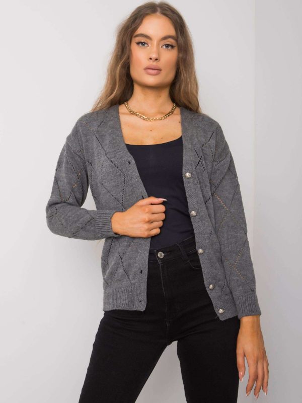 Dark grey cardigan Elisabete RUE PARIS