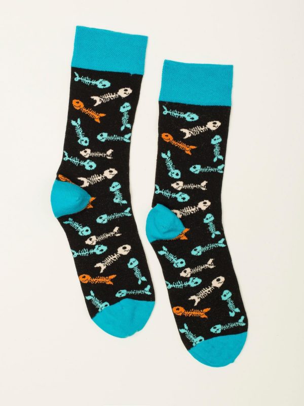 Black Pattern Men's Socks