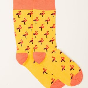 Yellow Printed Men's Socks