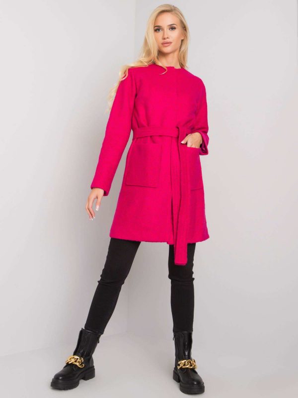 Fuchsia coat with Chandrique belt