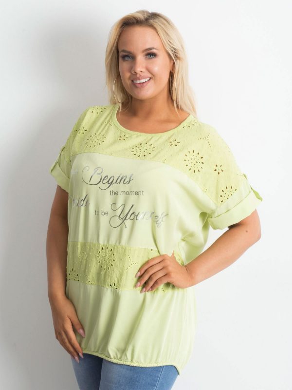 Light green women's tunic PLUS SIZE