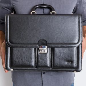 Black Men's Genuine Leather Briefcase