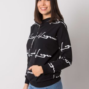 Black plus size sweatshirt with Jossa pocket