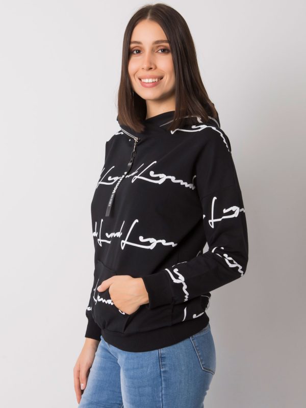 Black plus size sweatshirt with Jossa pocket