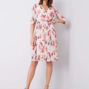 Beige dress with Valentine prints