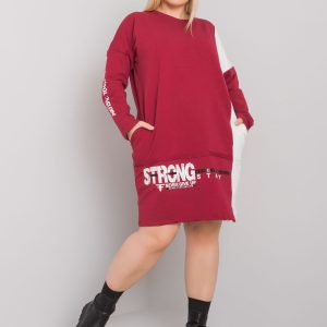 Burgundy cotton tunic plus size Eleasha