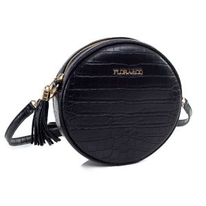 Women's Black Round Handbag