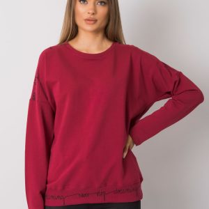 Burgundy Cotton Long Sleeve Othilie Blouse