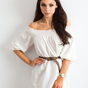 Tunic with Spanish neckline white