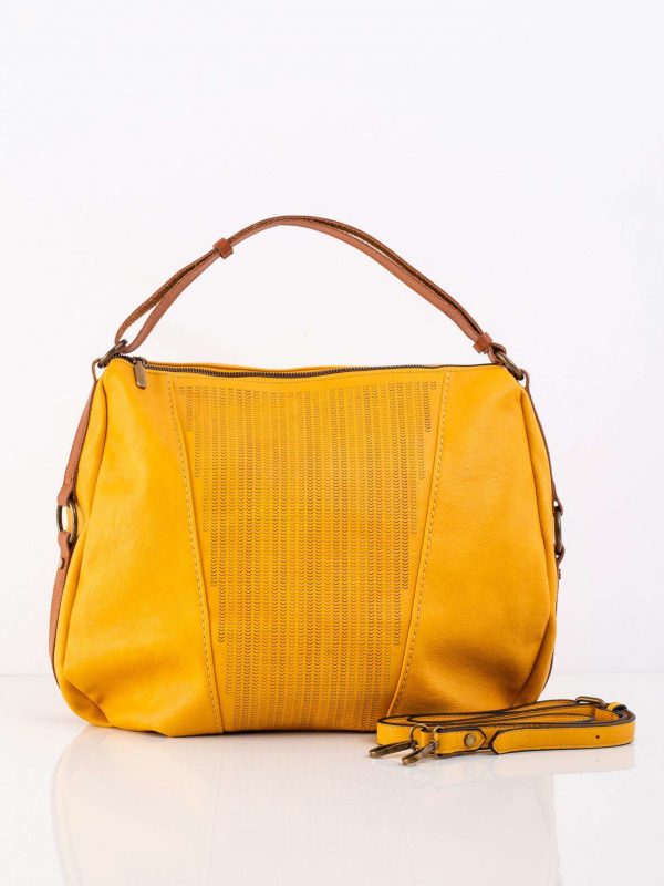 Yellow Women's Bag with Detachable Strap