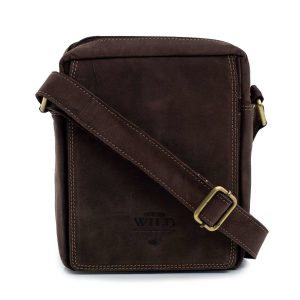 Dark Brown Men's Leather Shoulder Bag