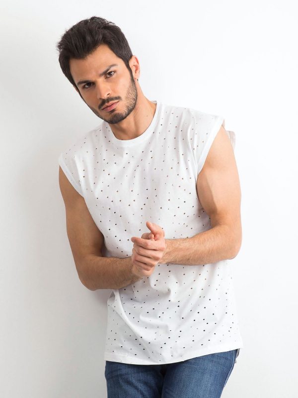 White openwork men's top