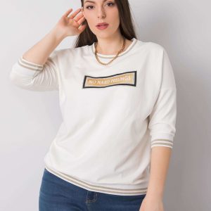 Ecru plus size sweatshirt with Kendal inscription