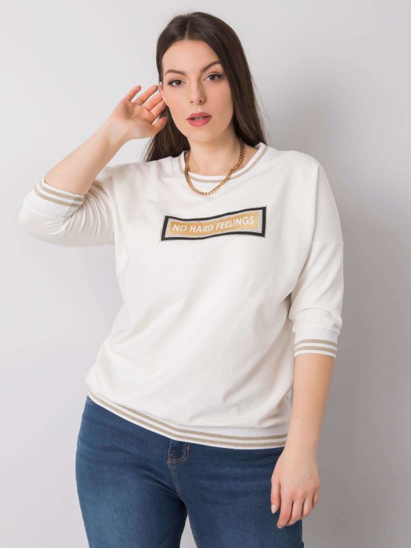 Ecru plus size sweatshirt with Kendal inscription