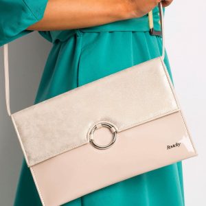 Beige lacquered clutch