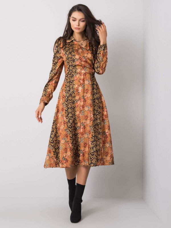 Brown floral dress Dakota RUE PARIS