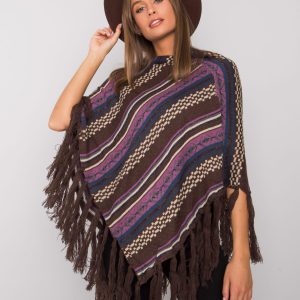 Brown Alvinda Patterned Poncho