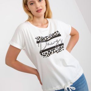 White Cotton Plus Size Round Neck T-Shirt