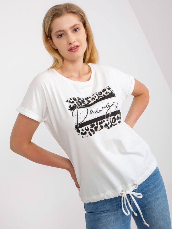 White Cotton Plus Size Round Neck T-Shirt