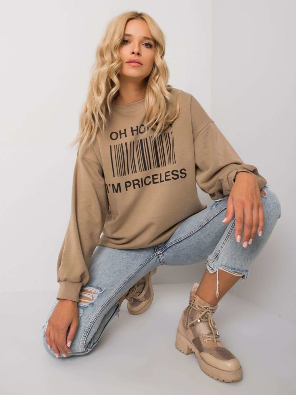 Dark beige sweatshirt with Karis print