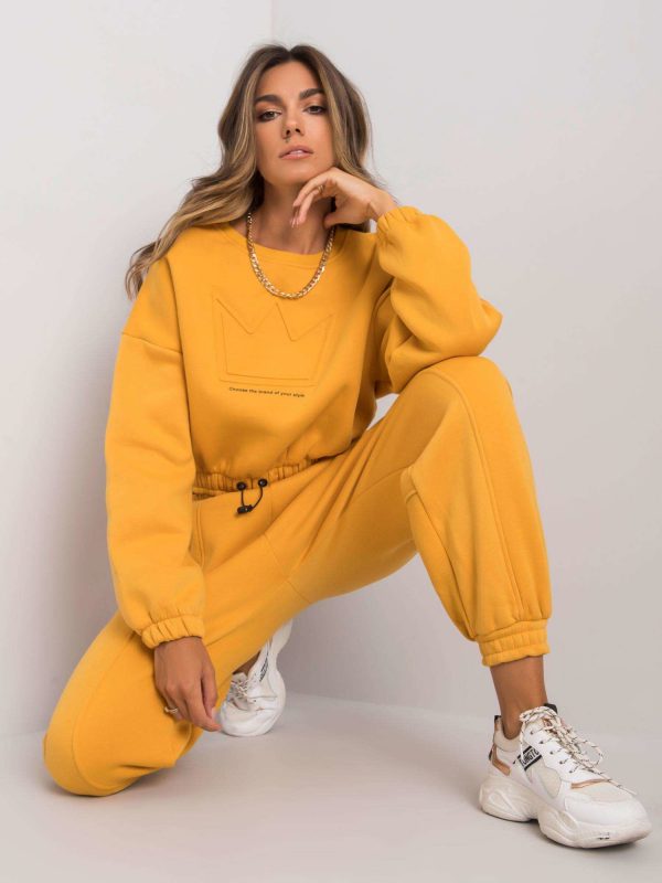 Maleah Mustard Two-Piece Tracksuit Set