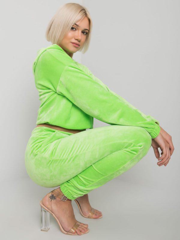 Fluo green two-piece set with velor Milan RUE PARIS