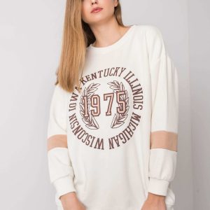 Ecru oversize sweatshirt with Kate print