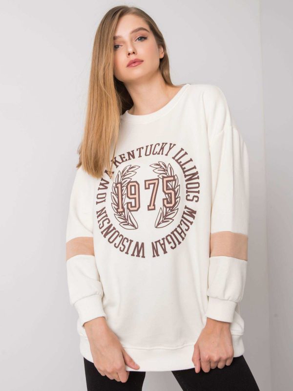 Ecru oversize sweatshirt with Kate print