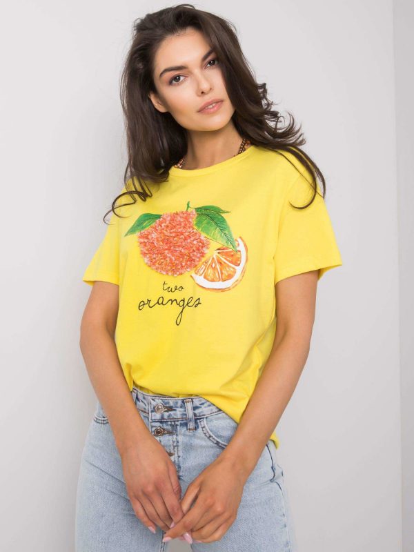 Yellow t-shirt for women with Fenn applique