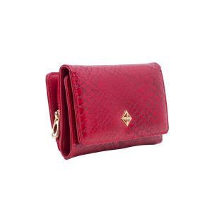 Red eco leather ladies wallet