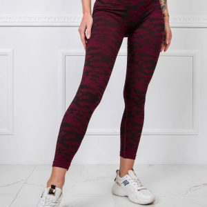 Burgundy Black Motivation Leggings