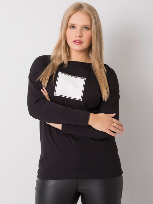 Jalissa Black Plus Size Cotton Blouse