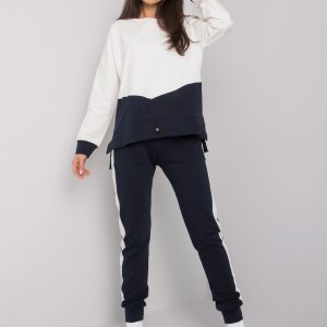 Ecru-navy two-piece cotton set Seattle RUE PARIS