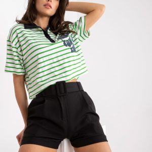 Black shorts with a belt in an elegant style