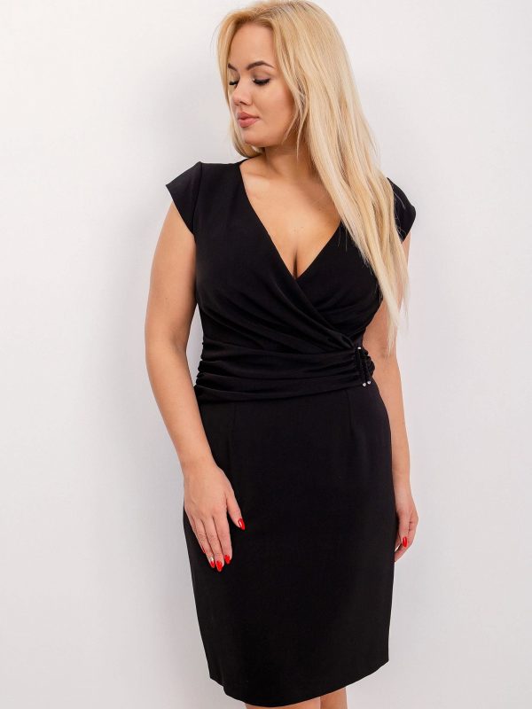 Black Plus Size Pearl Dress