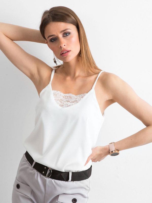 Women's White Top with Lace