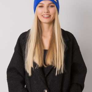 Dark blue knitted beanie cap RUE PARIS