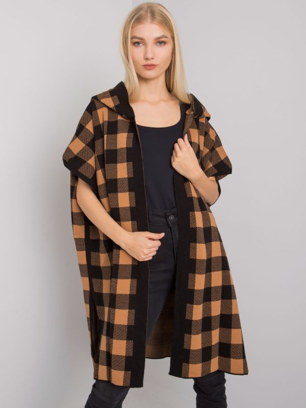 Black and Camel Lovington Hooded Cardigan