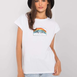 White T-shirt with Aloha print